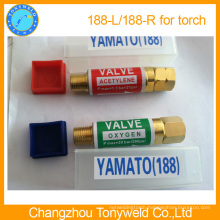 Flashback arrestor for welding torch valve oxygen 188